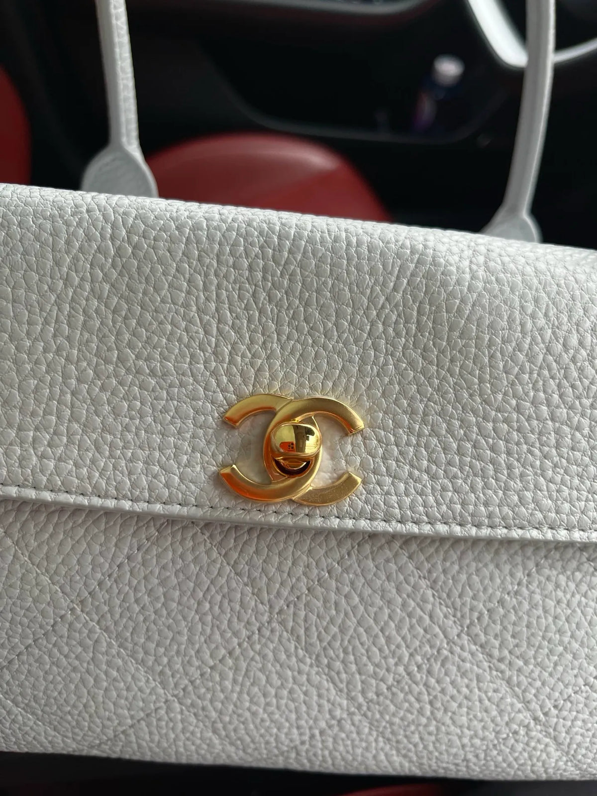 Chanel 26S Lychee Pattern Baguette Bag Ice Gray 6288