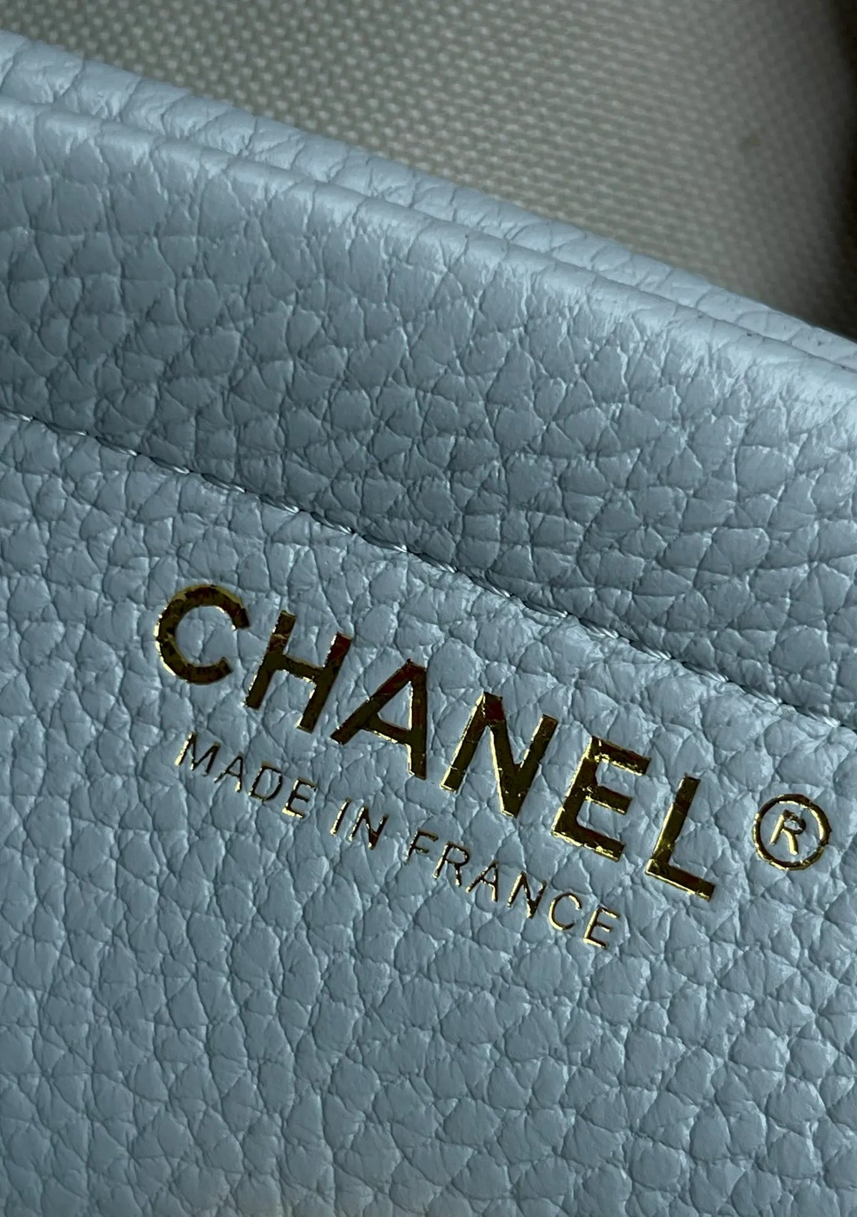 Chanel 26S Lychee Pattern Baguette Bag Ice Gray 6288