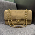 Chanel 26S Maxi Flap Suede Shoulder Bag