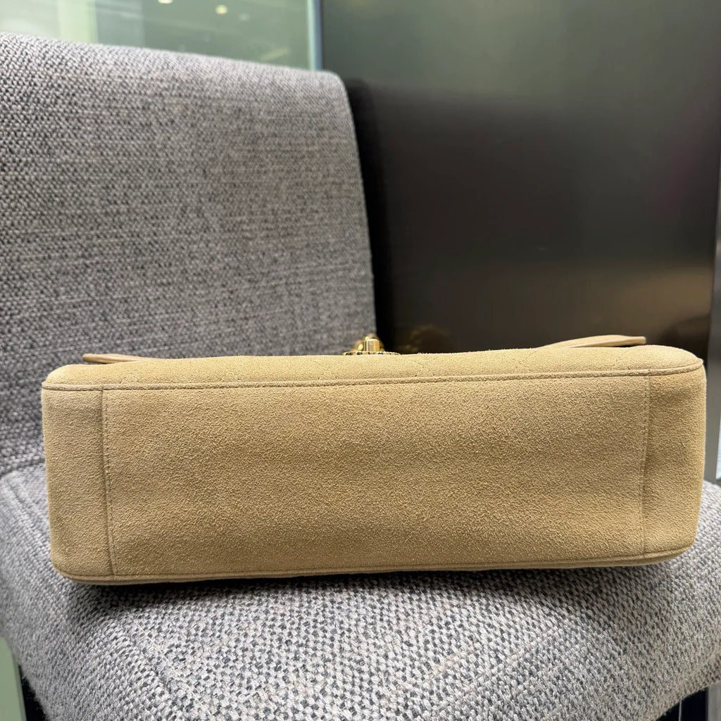 Chanel 26S Maxi Flap Suede Shoulder Bag