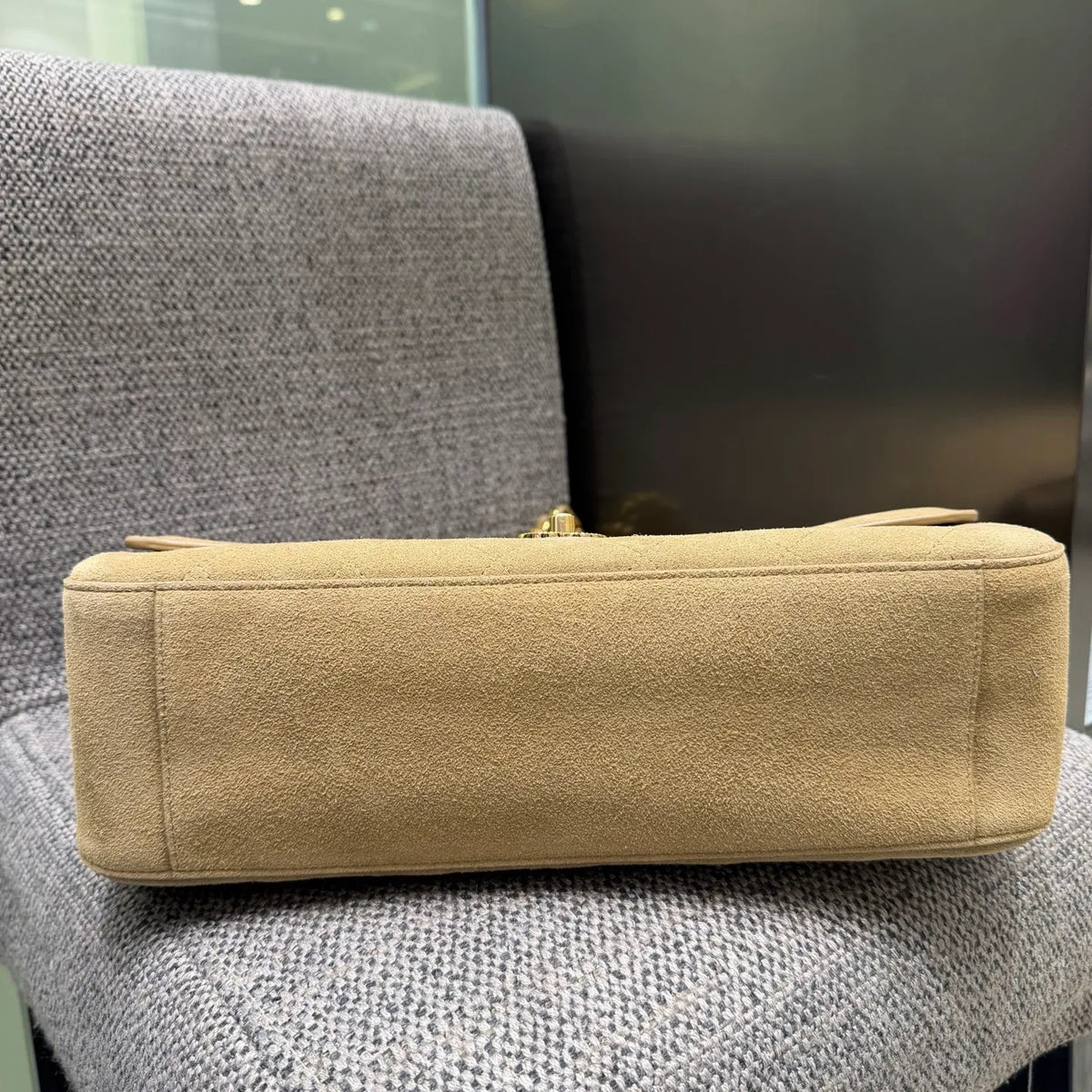 Chanel 26S Maxi Flap Suede Shoulder Bag
