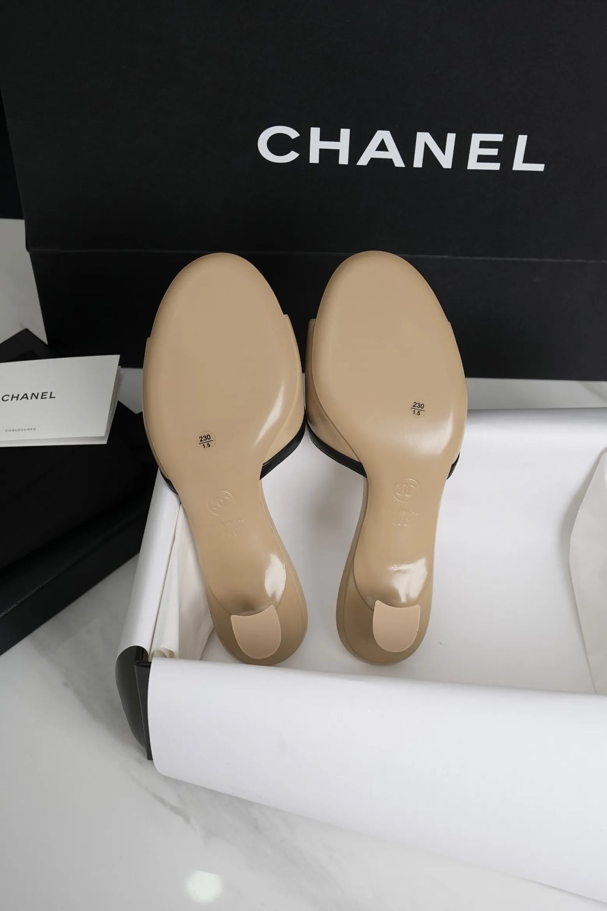 Chanel 26S Panda Apricot Kitten Heels 298594