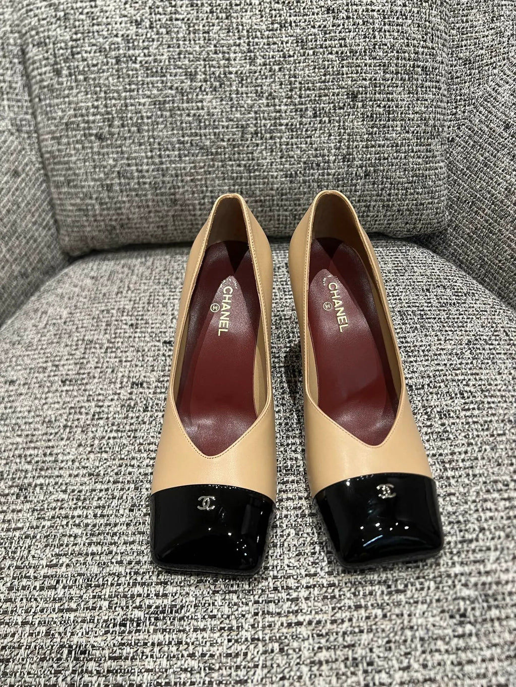 Chanel 26SS Women's Square-Toe Block Heels 3.5in