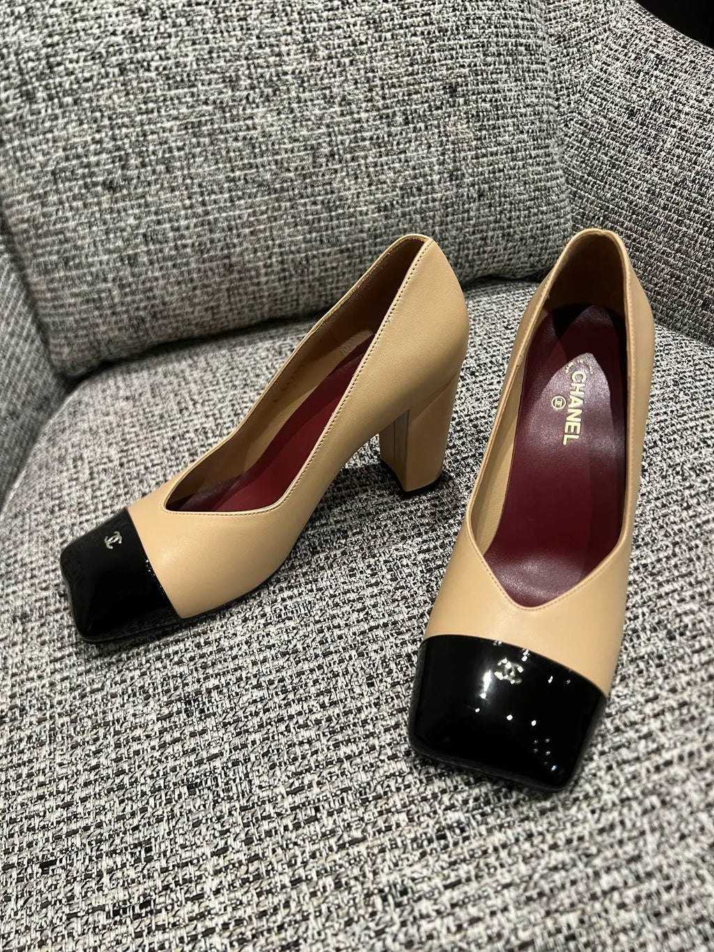 Chanel 26SS Women's Square-Toe Block Heels 3.5in