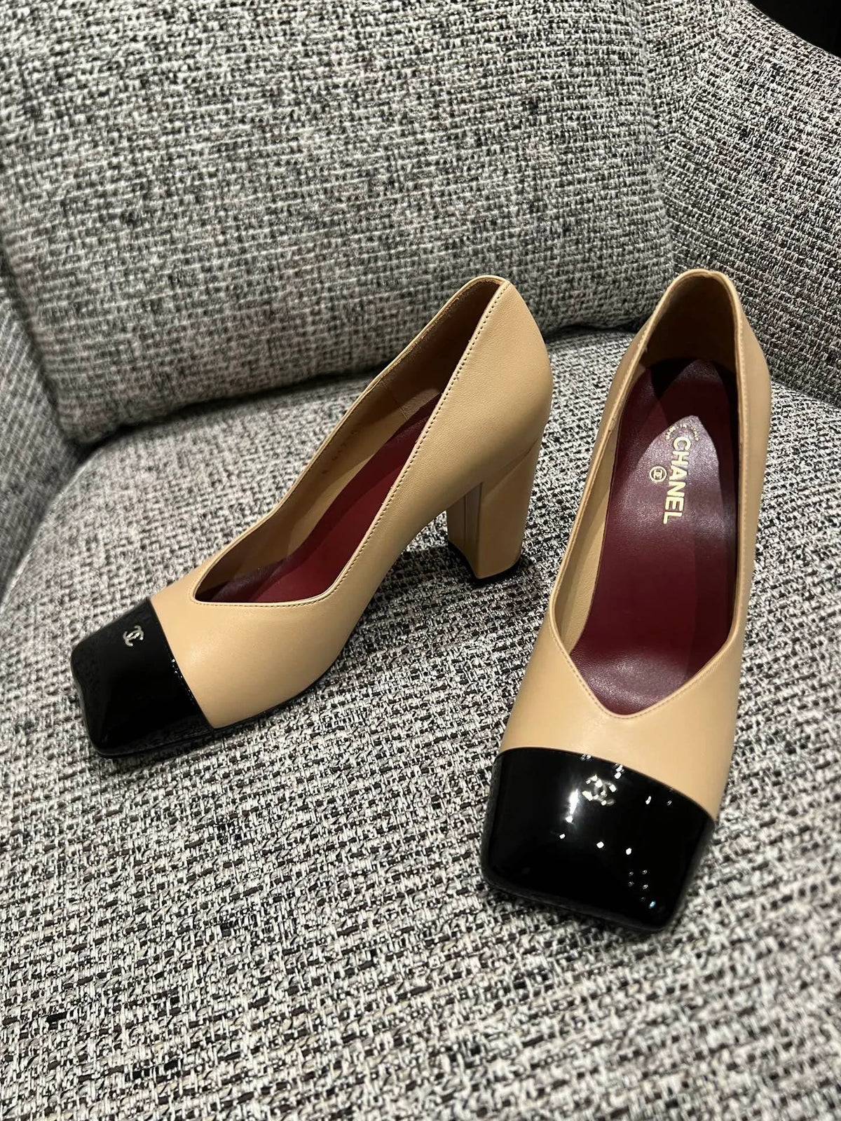 Chanel 26SS Women's Square-Toe Block Heels 3.5in