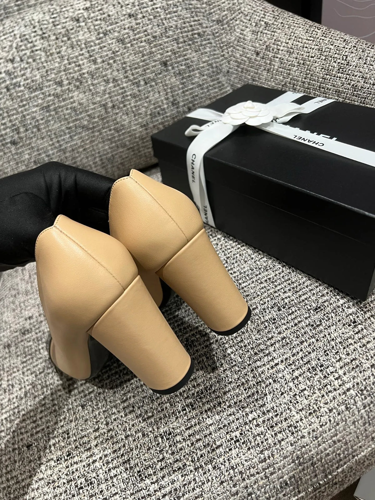 Chanel 26SS Women's Square-Toe Block Heels 3.5in