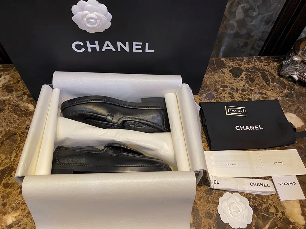 Chanel Black Backpack Buckle Loafers 543530