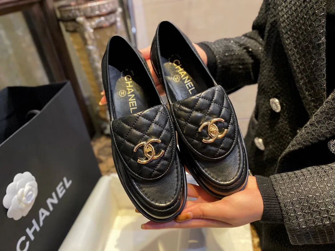 Chanel Black Backpack Buckle Loafers 543530