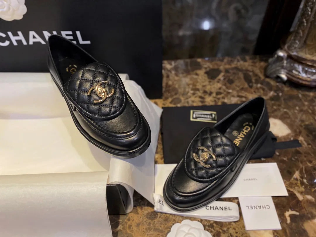 Chanel Black Backpack Buckle Loafers 543530