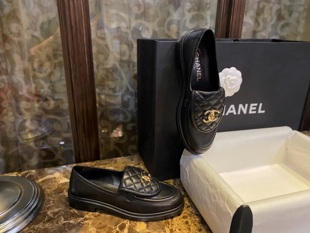 Chanel Black Backpack Buckle Loafers 543530