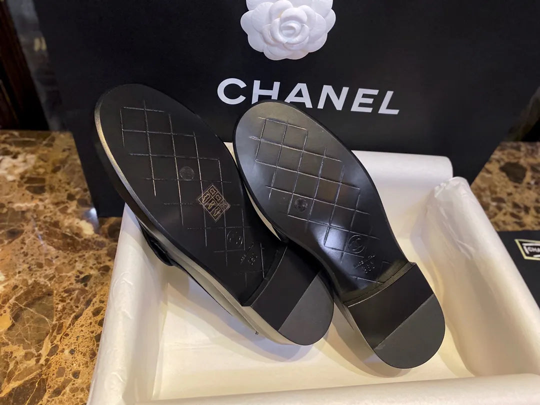 Chanel Black Backpack Buckle Loafers 543530