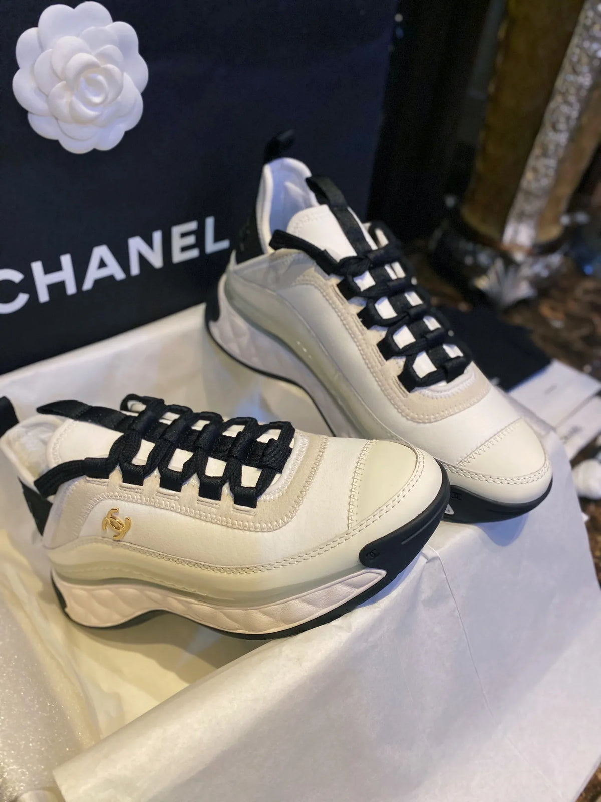 Chanel Black Classic Dad Sneakers 543391