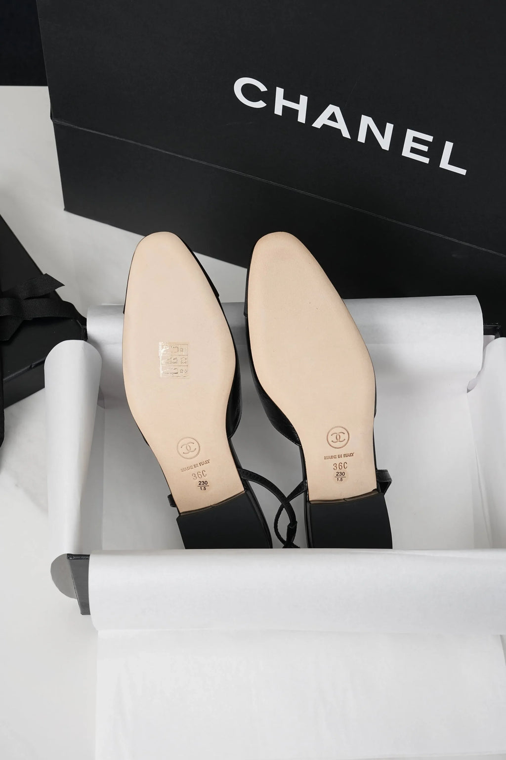 Chanel Black Crinkled Horse Leather Silk Flat Shoes 298584