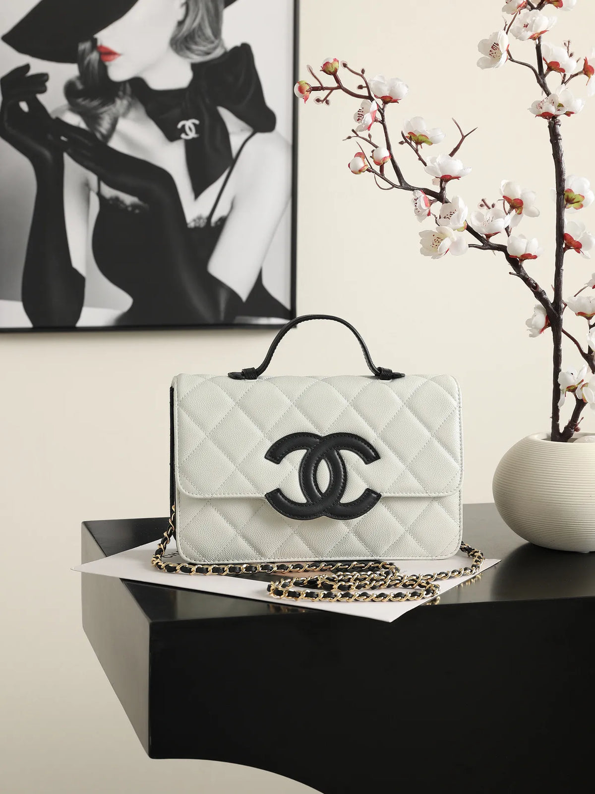 CHANEL Cambon Panda Small Wallet 6554