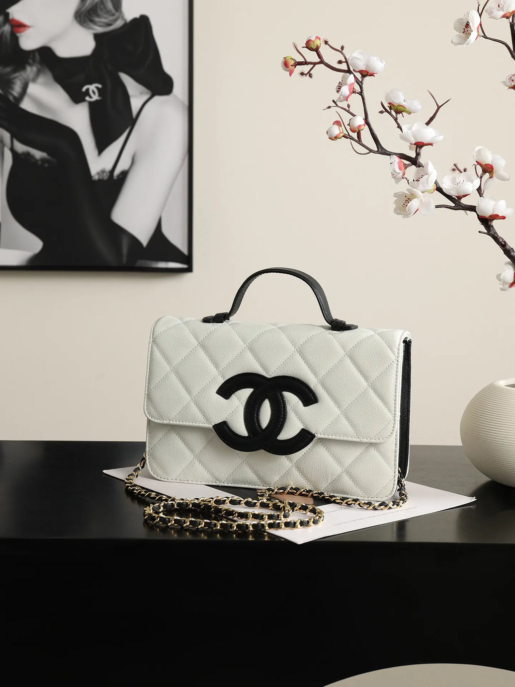 CHANEL Cambon Panda Small Wallet 6554