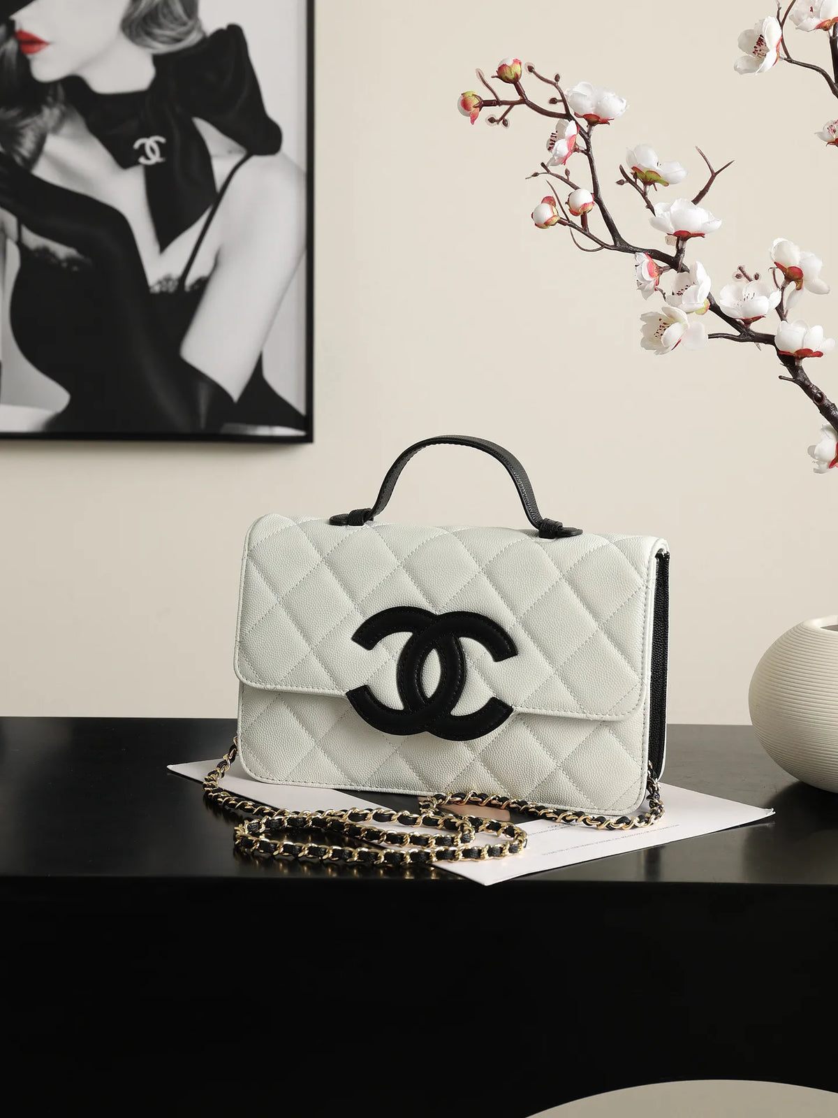 CHANEL Cambon Panda Small Wallet 6554