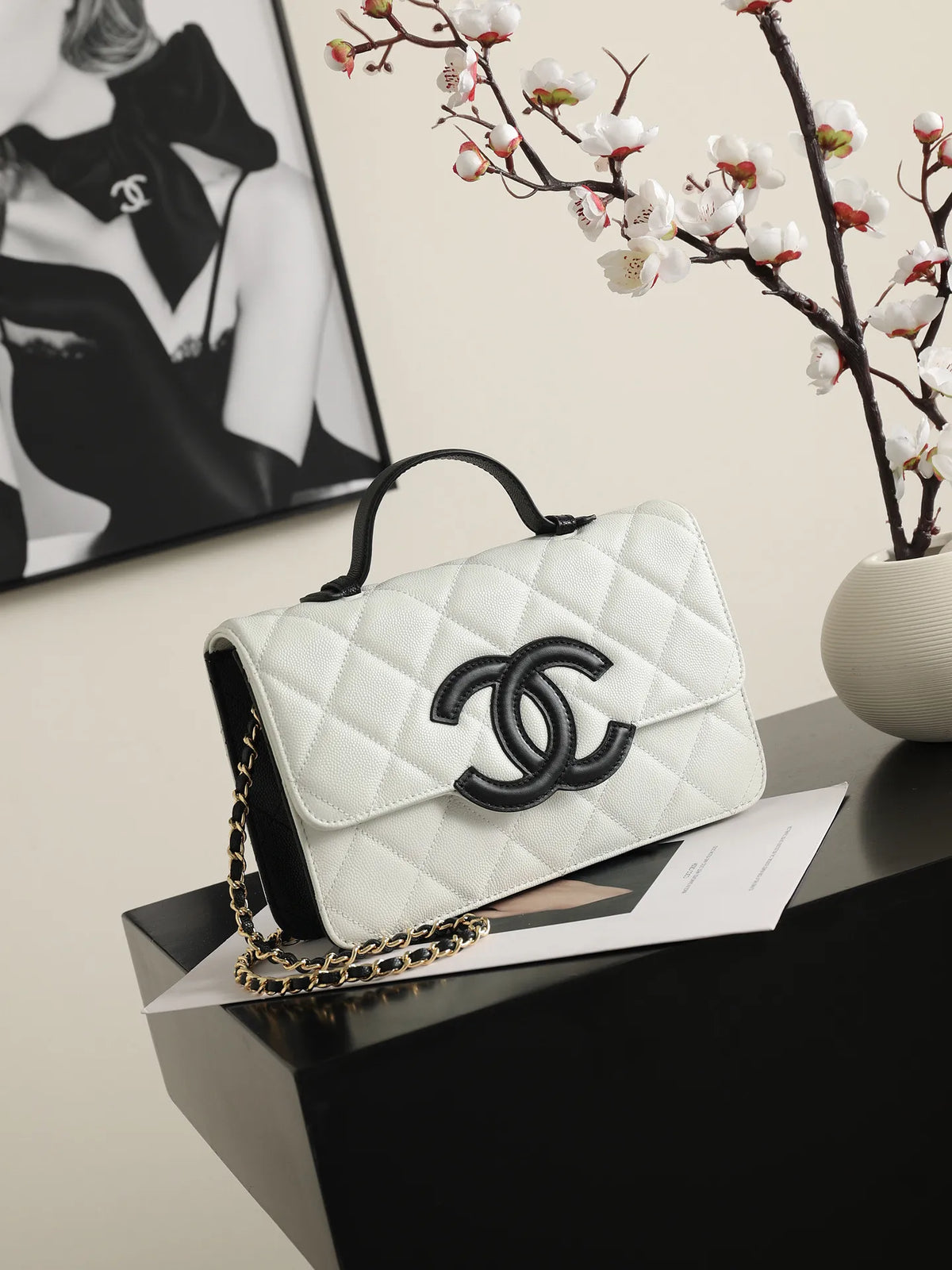 CHANEL Cambon Panda Small Wallet 6554