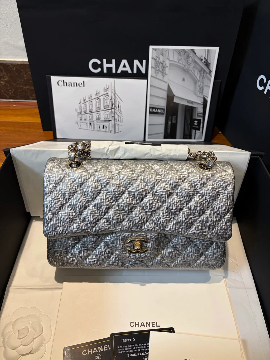 CF 2.55 Grained Lambskin Shoulder Bag