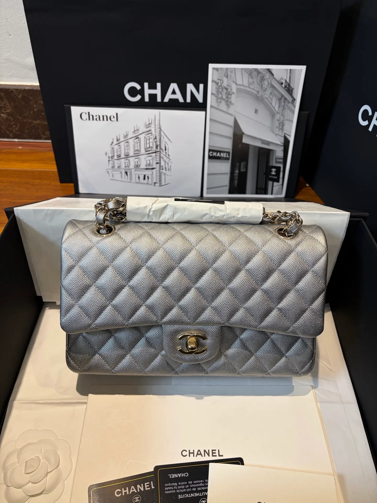 CF 2.55 Grained Lambskin Shoulder Bag