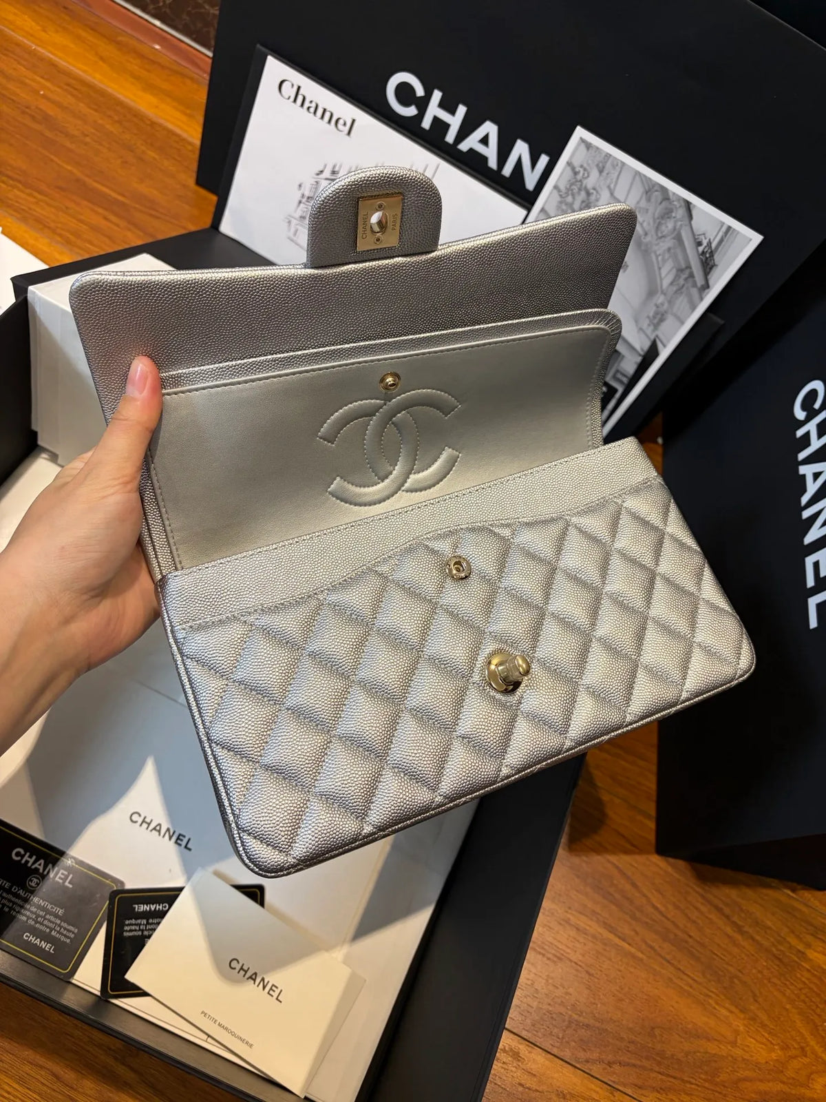 CF 2.55 Grained Lambskin Shoulder Bag