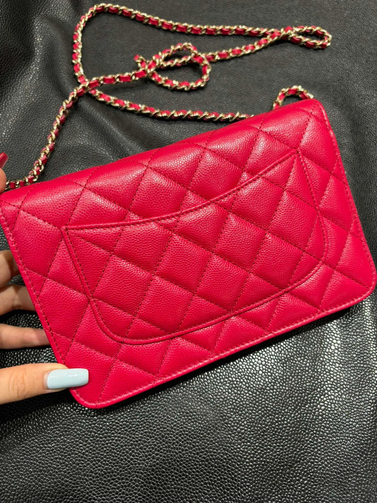 Ch@nel Classic Diamond-Quilted Caviar Leather Crossbody Bag 139914