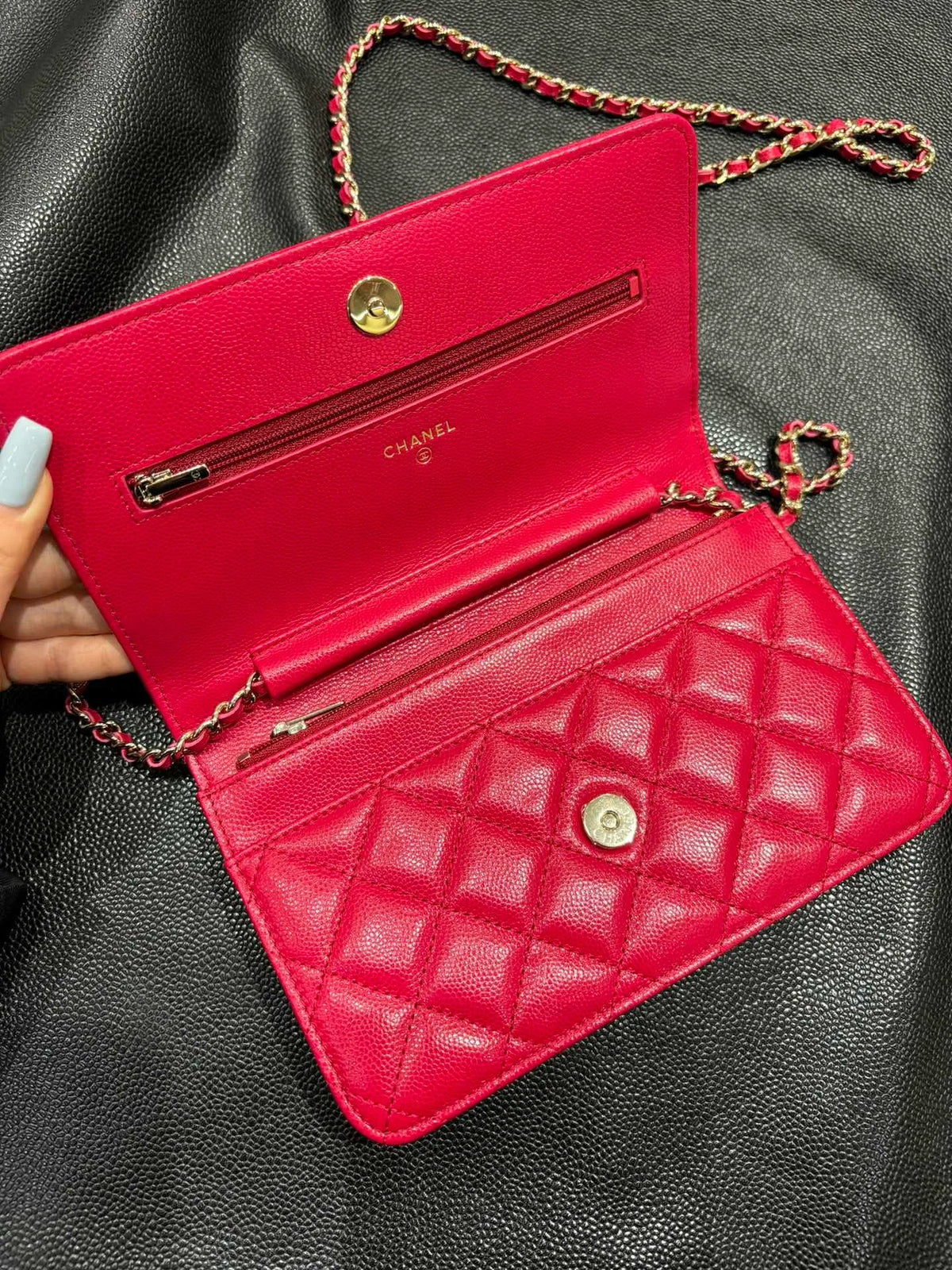 Ch@nel Classic Diamond-Quilted Caviar Leather Crossbody Bag 139914
