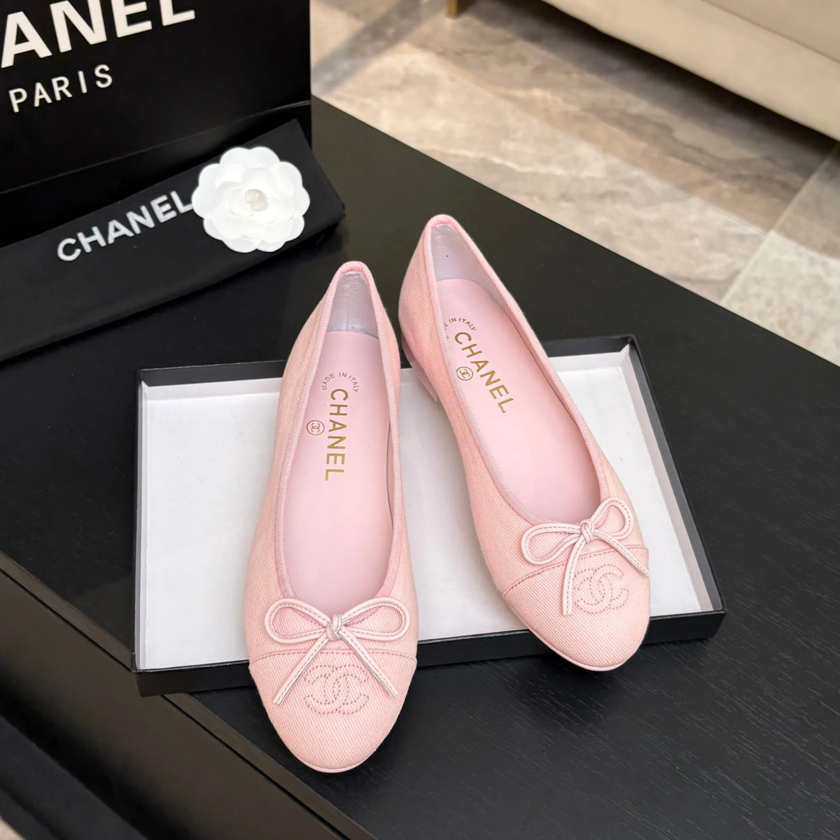 Chanel Classic Slingback Ballet Flats Lambskin Leather