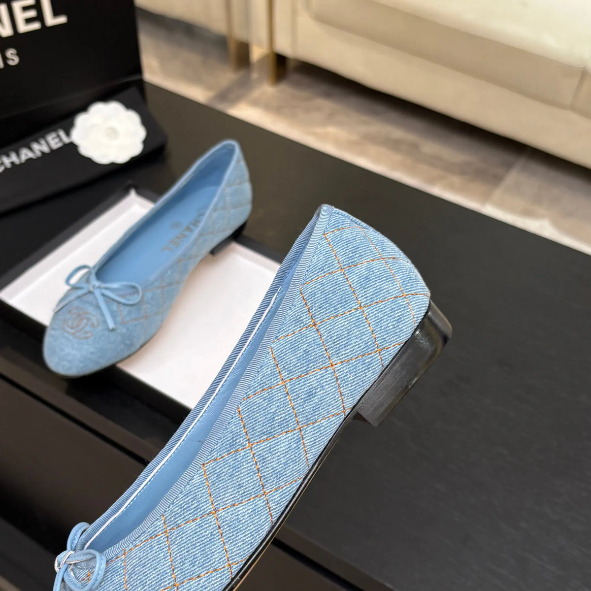 Chanel Classic Slingback Ballet Flats Lambskin Leather