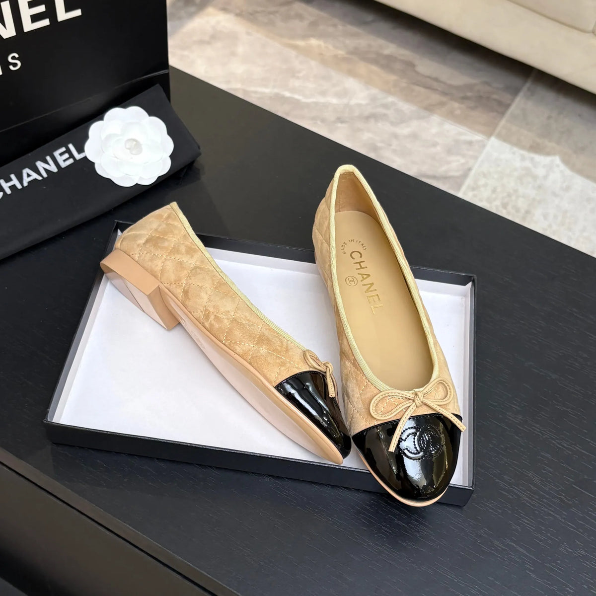 Chanel Classic Slingback Ballet Flats Lambskin Leather