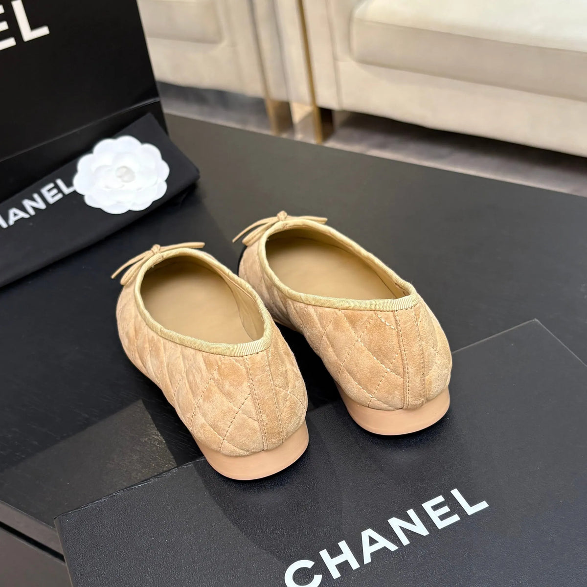 Chanel Classic Slingback Ballet Flats Lambskin Leather