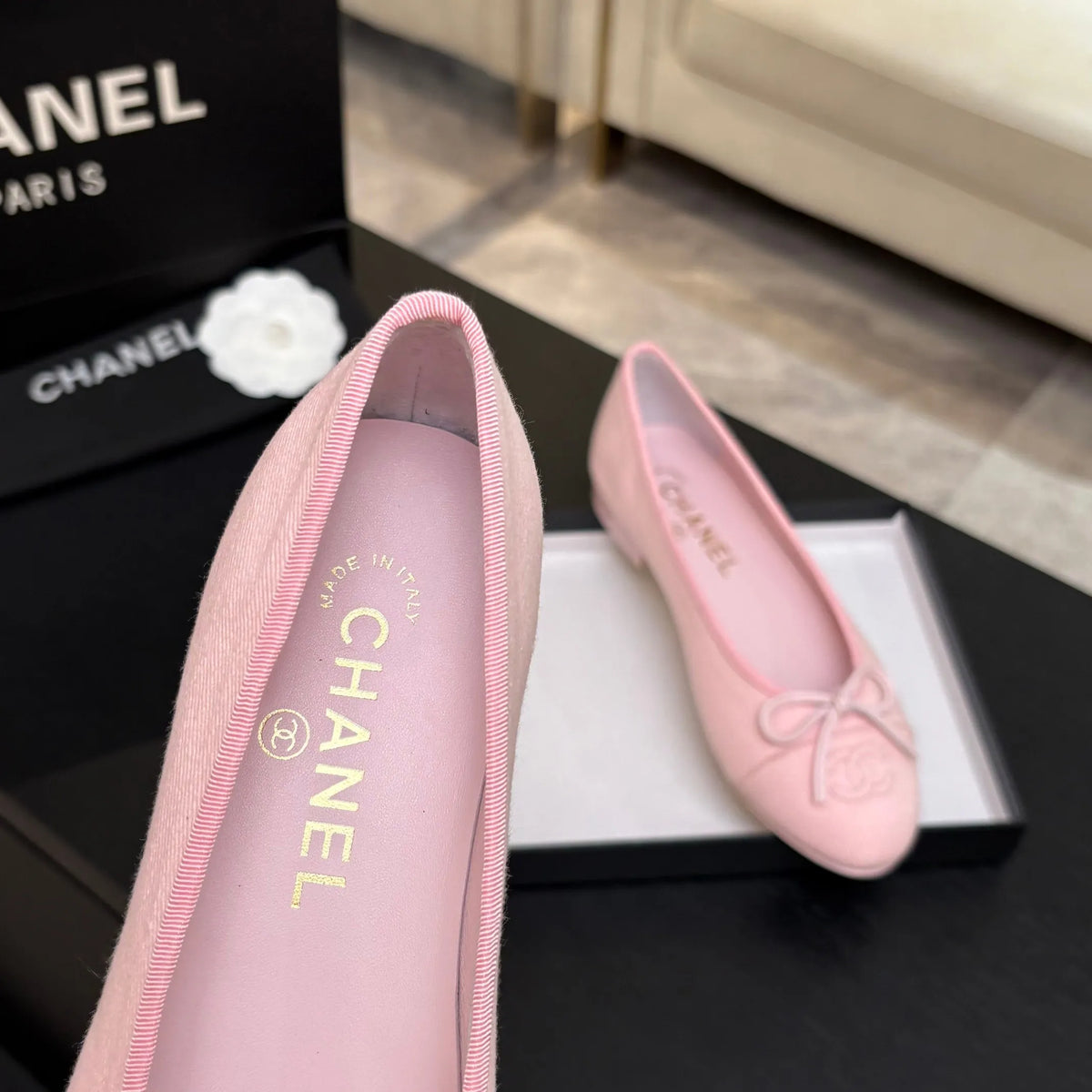 Chanel Classic Slingback Ballet Flats Lambskin Leather
