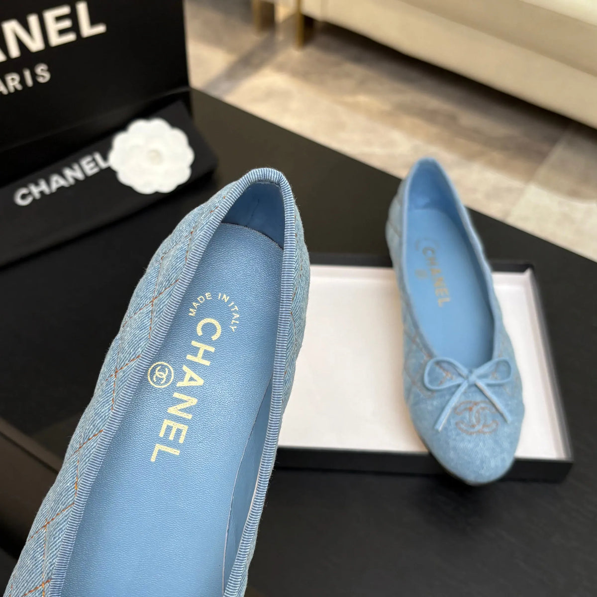 Chanel Classic Slingback Ballet Flats Lambskin Leather