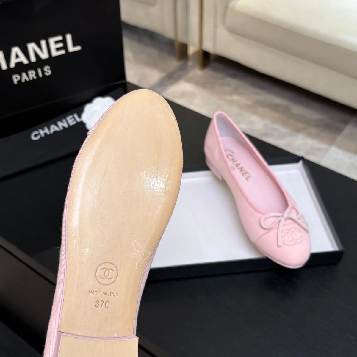 Chanel Classic Slingback Ballet Flats Lambskin Leather