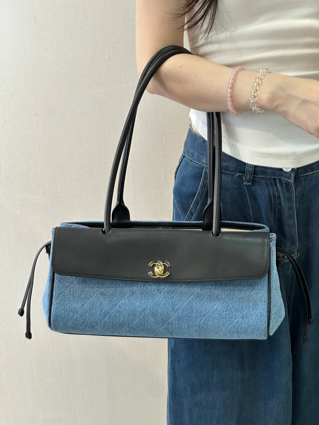 CHANEL Denim Baguette Bag