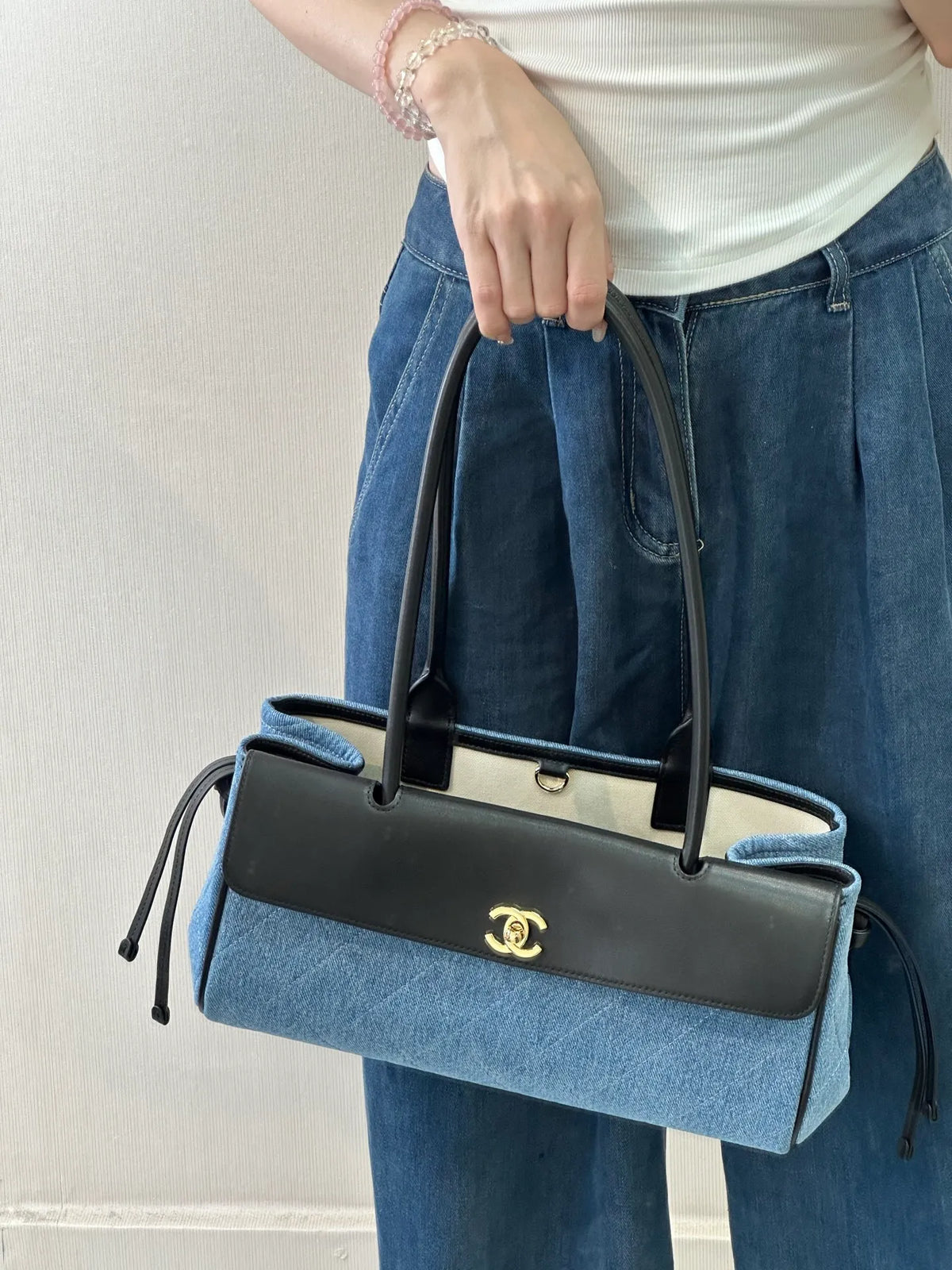 CHANEL Denim Baguette Bag
