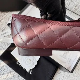 CHANEL Diamond Grid Flat Shoes