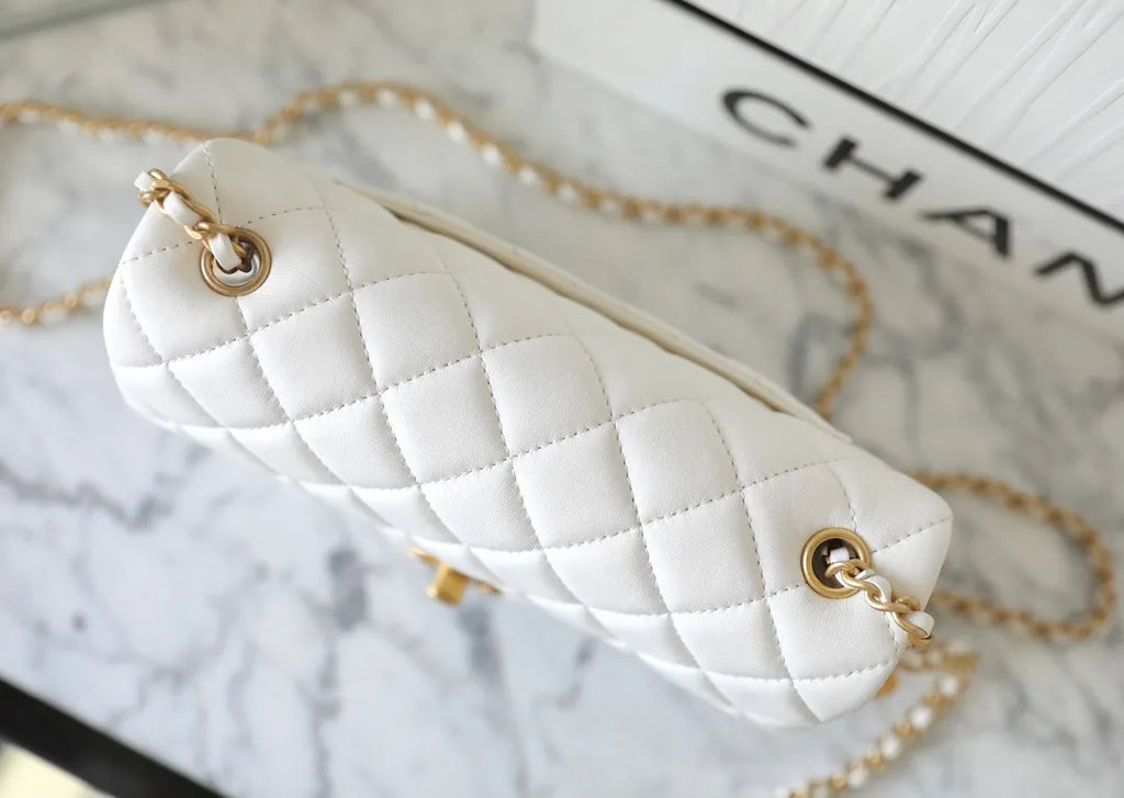 Chanel Golden Ball Flap Bag Lambskin Leather 0-866