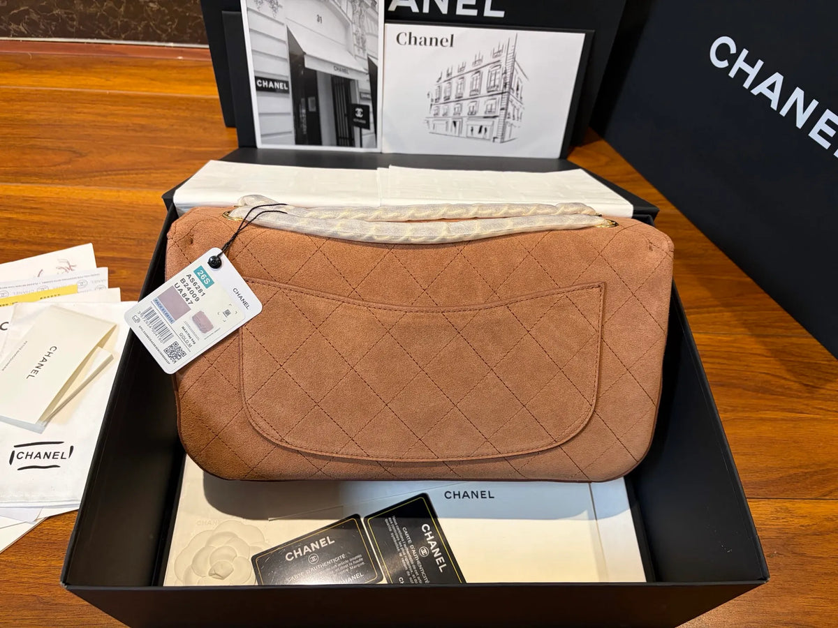CHANEL Large Suede CF Handbag