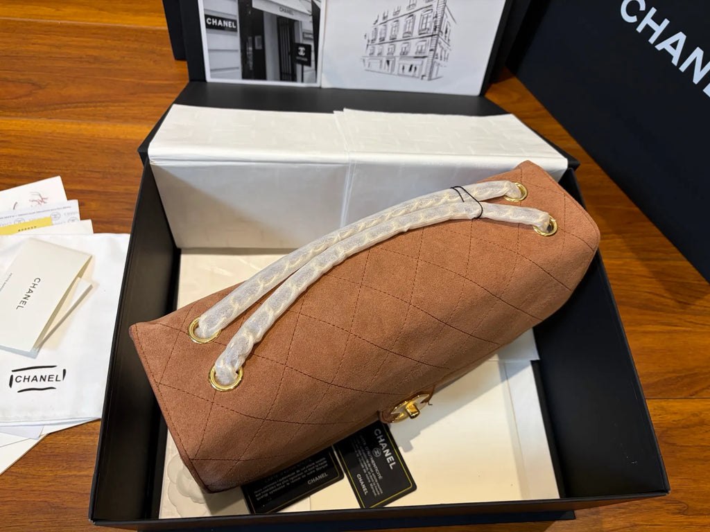 CHANEL Large Suede CF Handbag