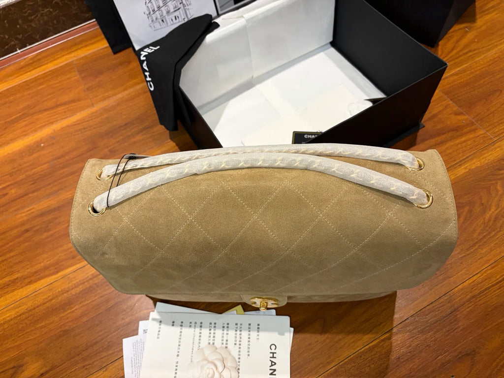 CHANEL Large Suede CF Handbag