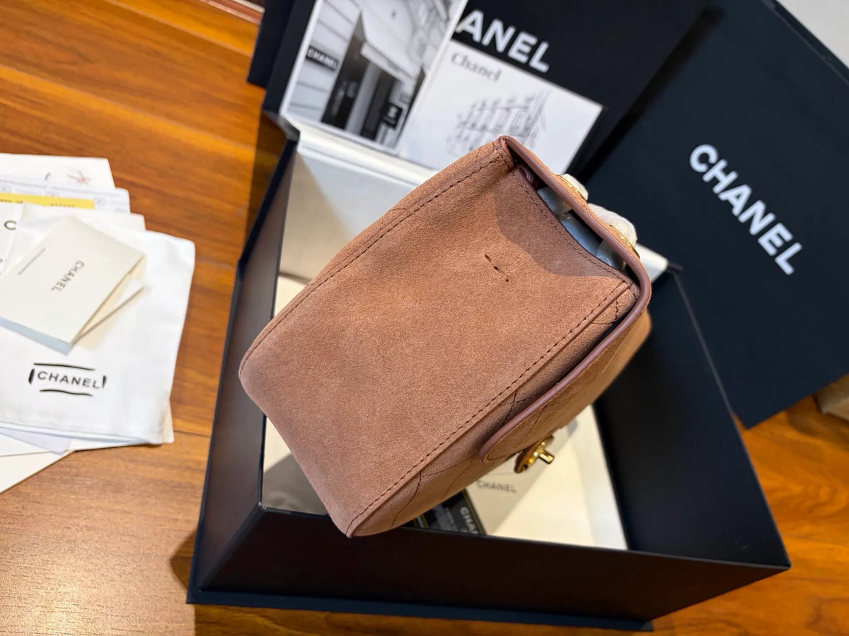 CHANEL Large Suede CF Handbag