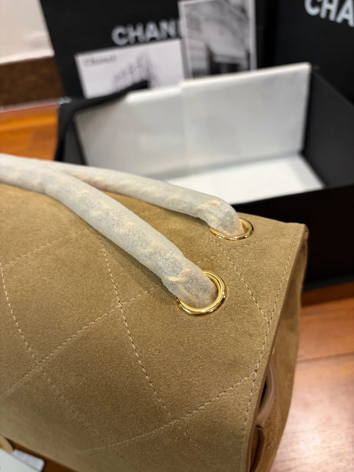 CHANEL Large Suede CF Handbag