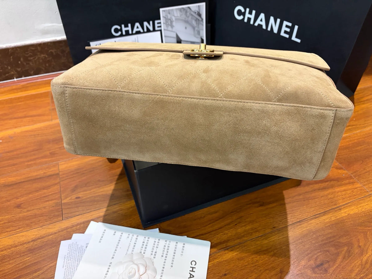 CHANEL Large Suede CF Handbag
