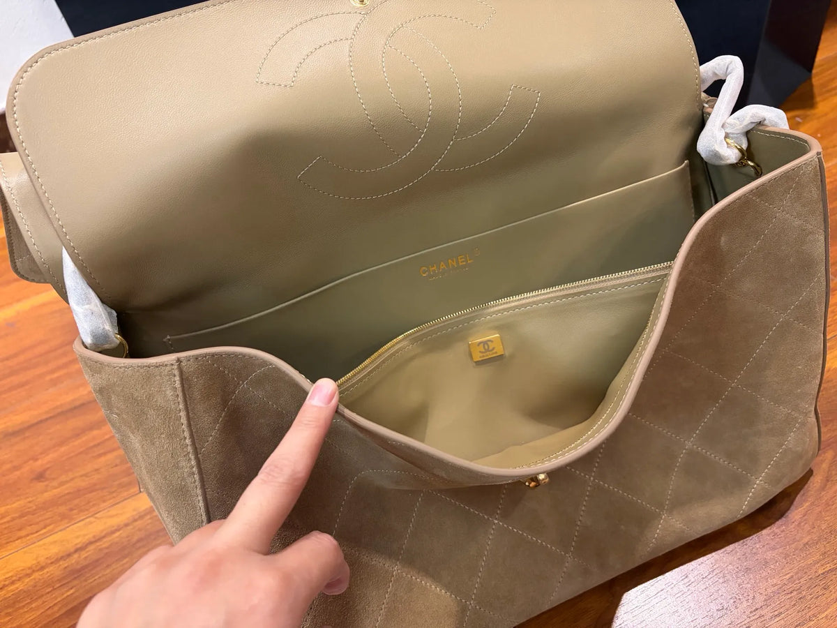 CHANEL Large Suede CF Handbag
