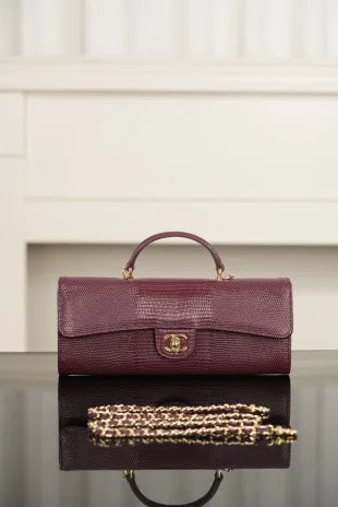 CHANEL Lizard Pattern Horizontal Chain Bag