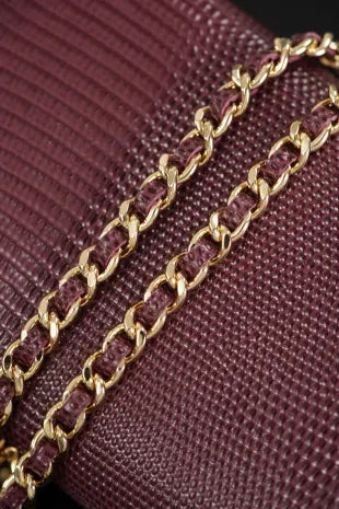 CHANEL Lizard Pattern Horizontal Chain Bag