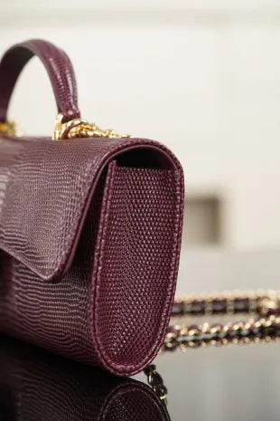 CHANEL Lizard Pattern Horizontal Chain Bag