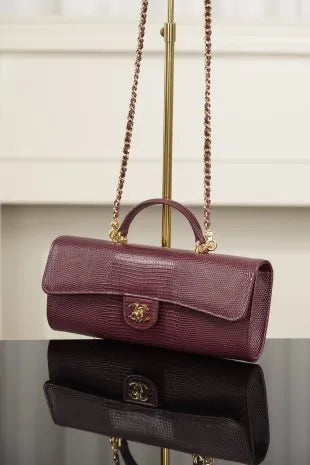 CHANEL Lizard Pattern Horizontal Chain Bag