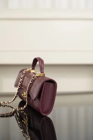 CHANEL Lizard Pattern Horizontal Chain Bag