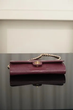 CHANEL Lizard Pattern Horizontal Chain Bag